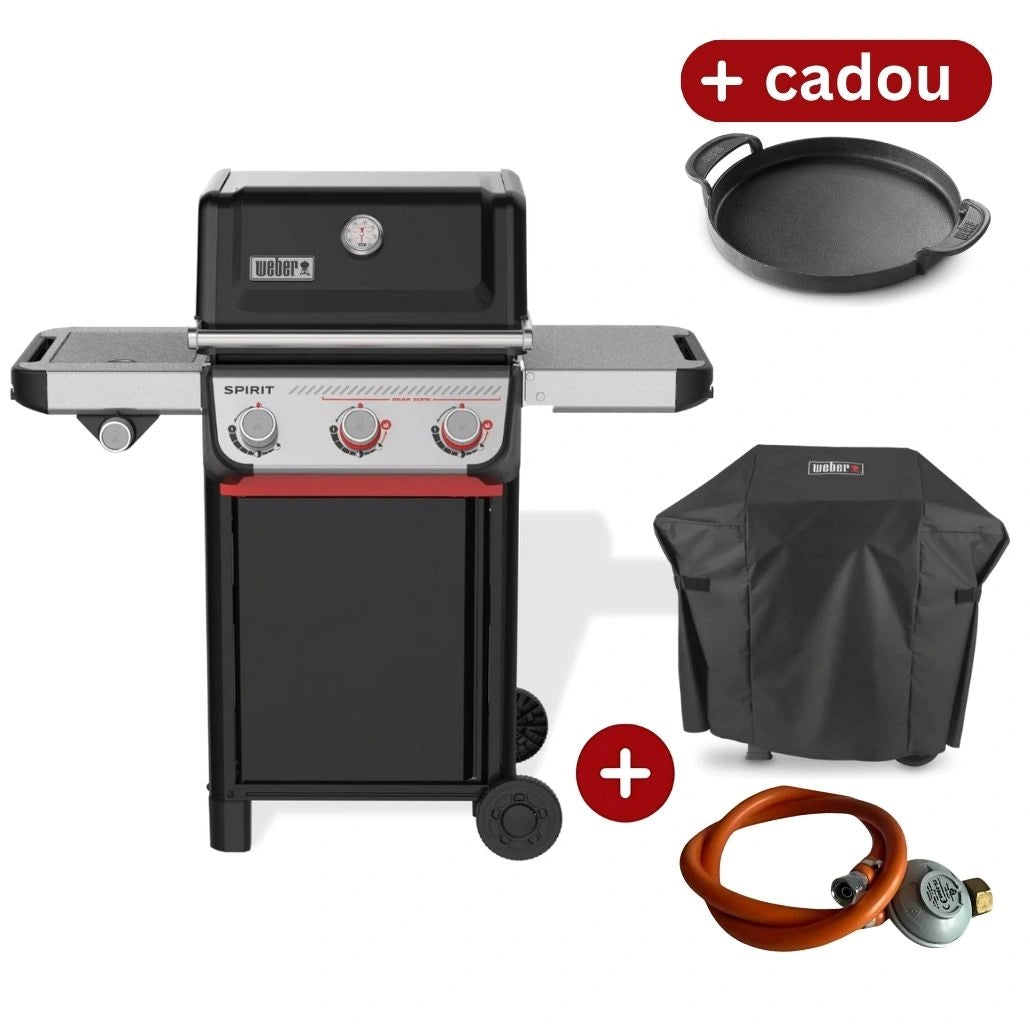 Gratar pe gaz Spirit E-335, 3 arzatoare + Regulator + Husa