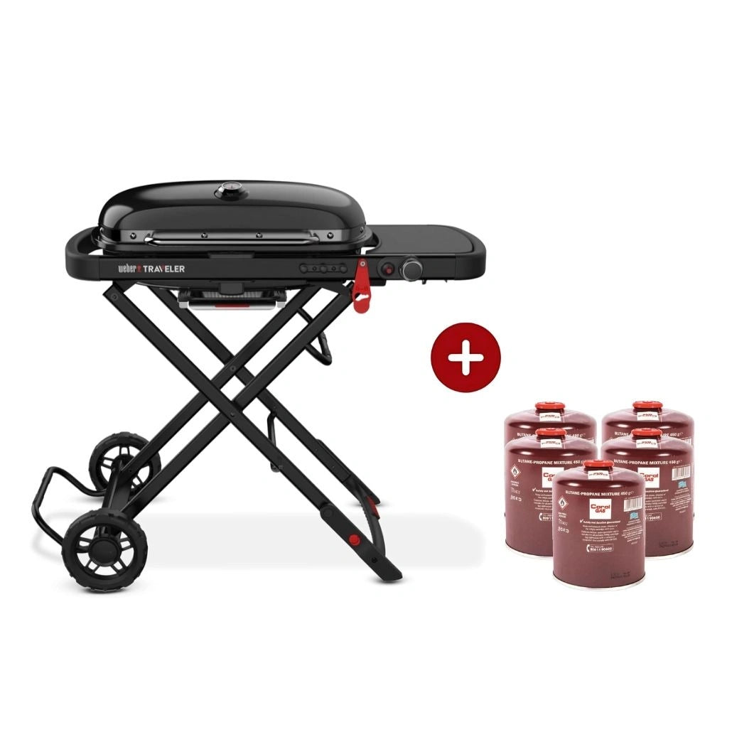 Gratar portabil pe gaz - Traveler Stealth Edition + 5 Rezerve gaz