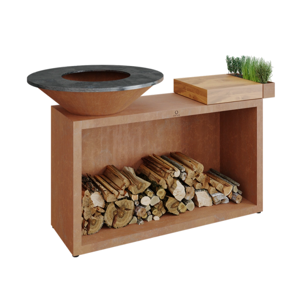 Gratar OFYR Corten 85 SD cu masa de lucru