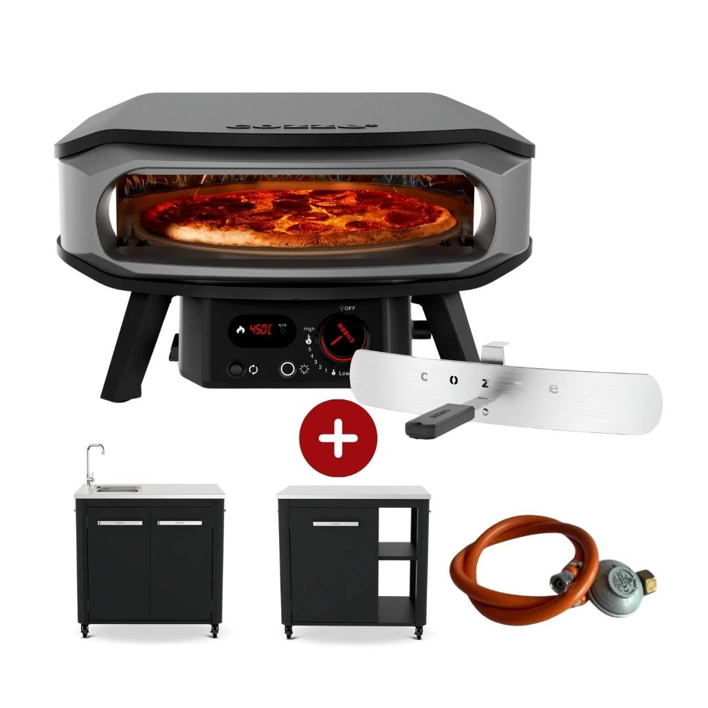 Pro Pack - Cuptor pe gaz Cozze cu bucatarie exterioara si modul cu chiuveta din otel inoxidabil