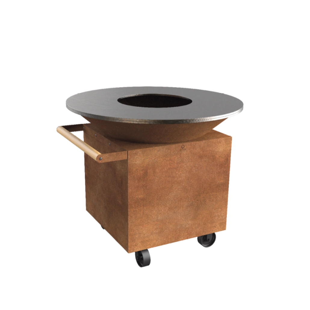 Gratar OFYR Corten 120 PRO cu vatra de gatit pe lemne