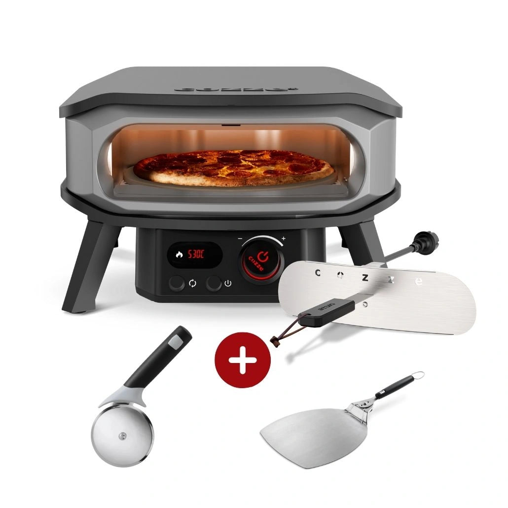 Starter pack electric Cozze PREMIUM 34 cm - usita si piatra de pizza, termometru digital - inclusiv scut termic