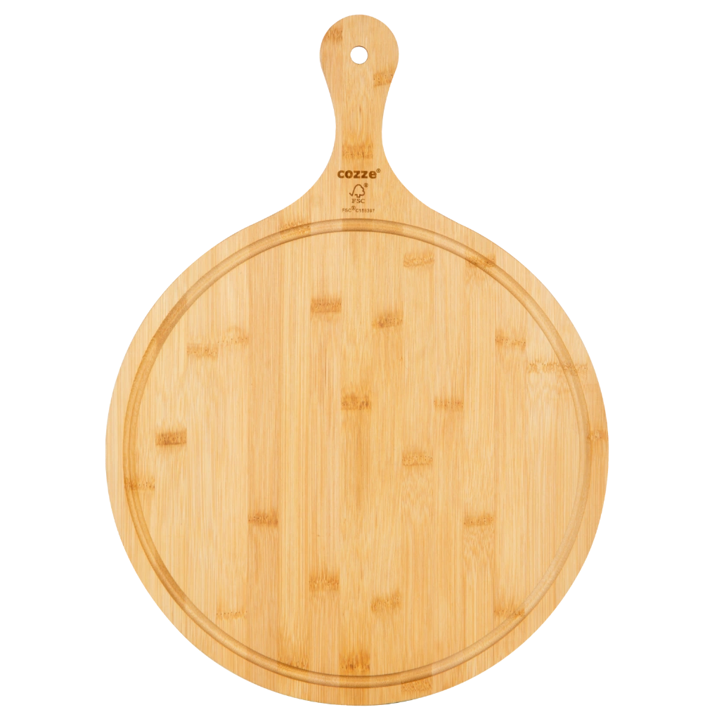 Placa de pizza din bambus cu maner Cozze 32 cm