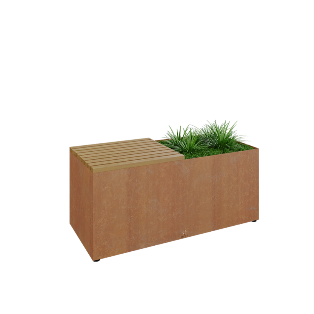 Banca OFYR corten + spatiu de plante