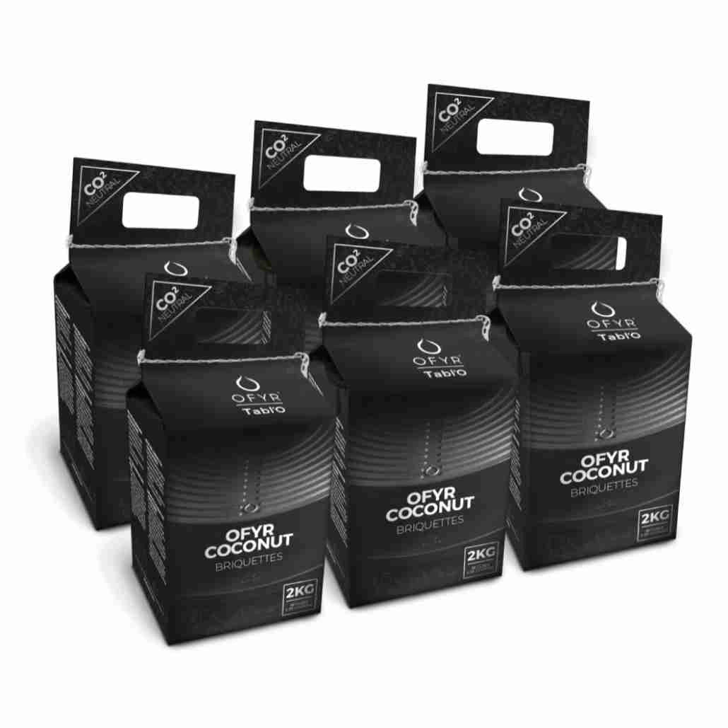 Pachet 6 x Carbuni de cocos 2kg pentru gratar de masa OFYR