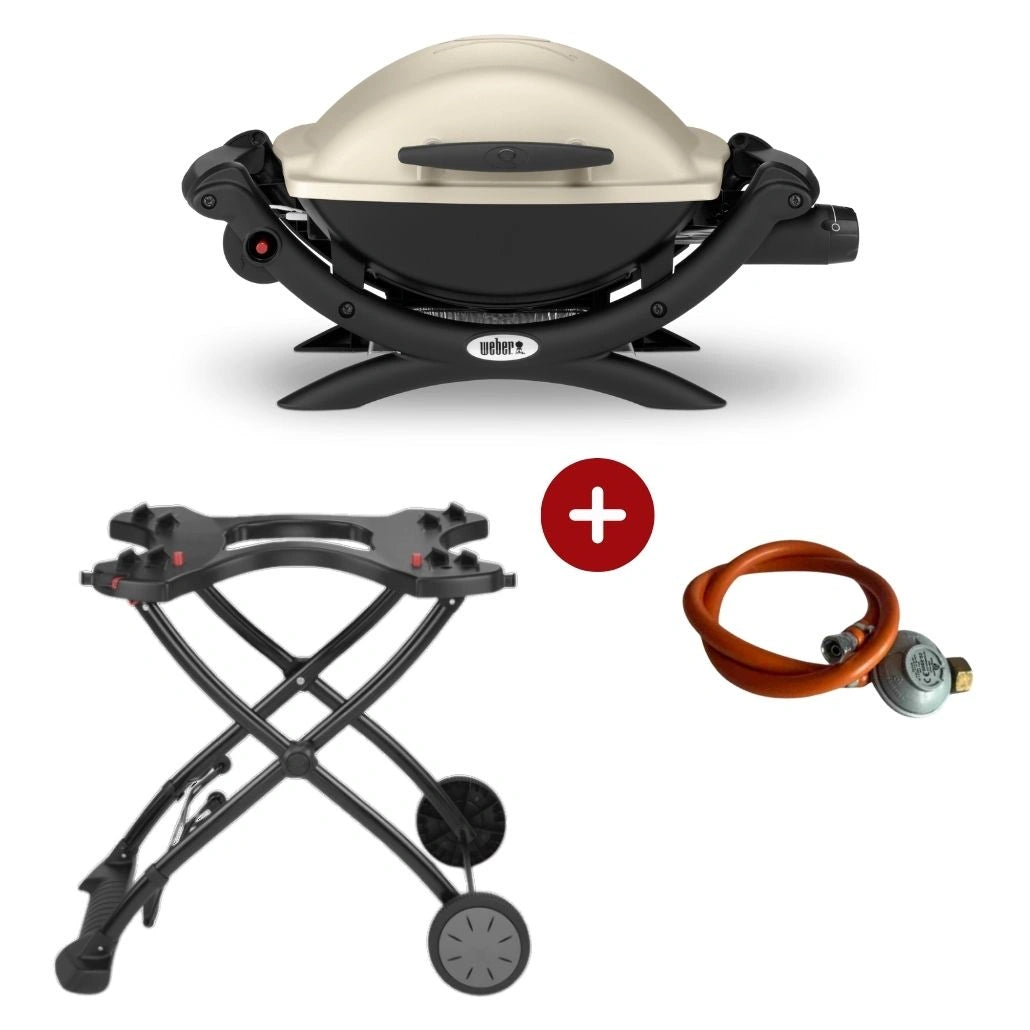 Set Gratar pe gaz Weber Q1000 - Gri + suport cu roti