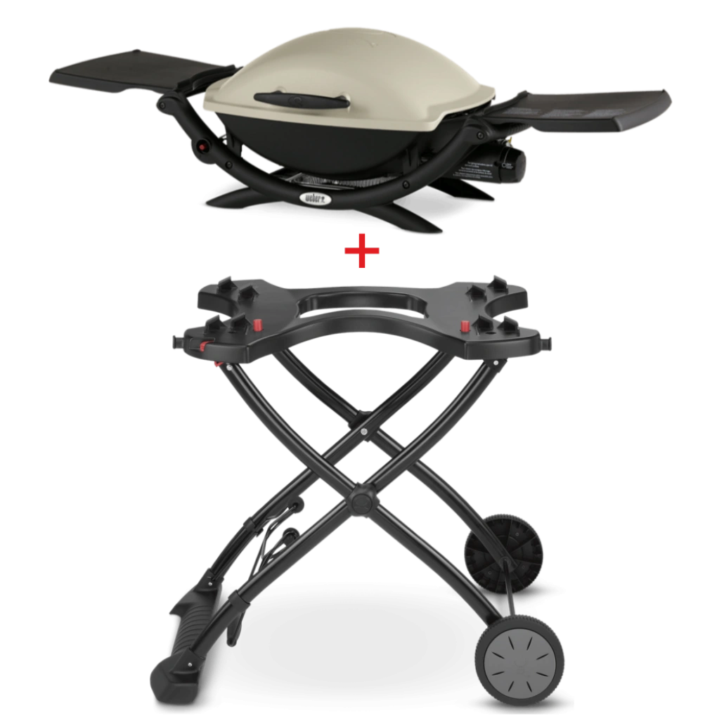 Set Gratar pe gaz Weber Q 2000 + suport cu roti